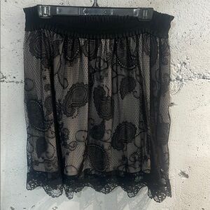Black Lace Overlay Skirt